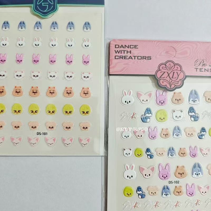 Anime Merchandise Nepal - Popular Kpop SKZOO Nail Stickers Cute