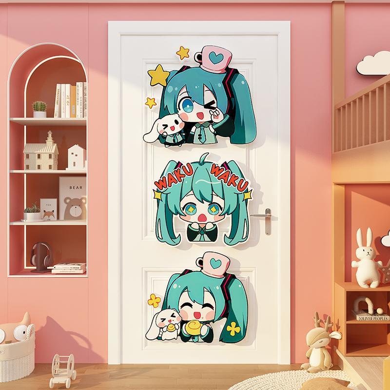 Anime Merchandise For Girls - Kawaii Hatsune Miku Sticker Bedroom Wall