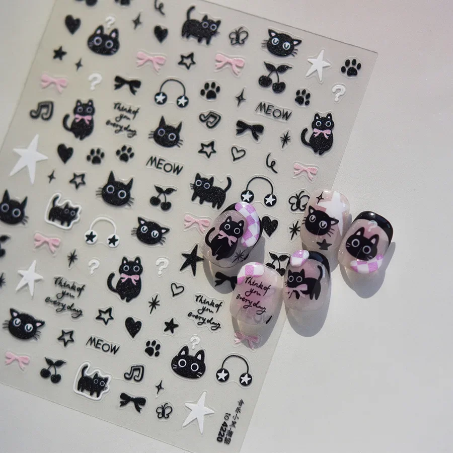 Cute Black Cat Kitten Nail Sti - Anime Merchandise Nepal recensie en prijs