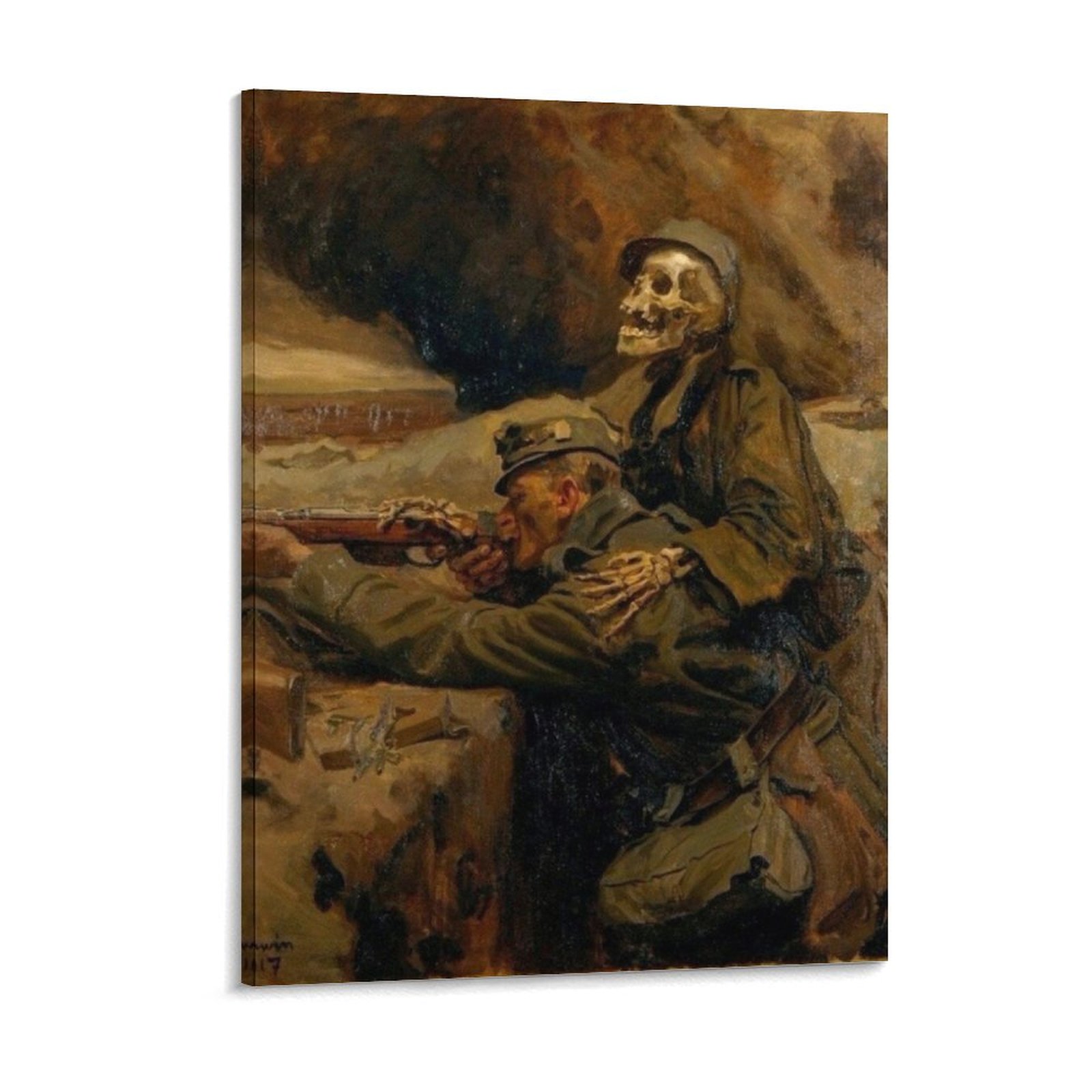 Death And The Soldier Canvas P - Art Print Framed recensie en prijs