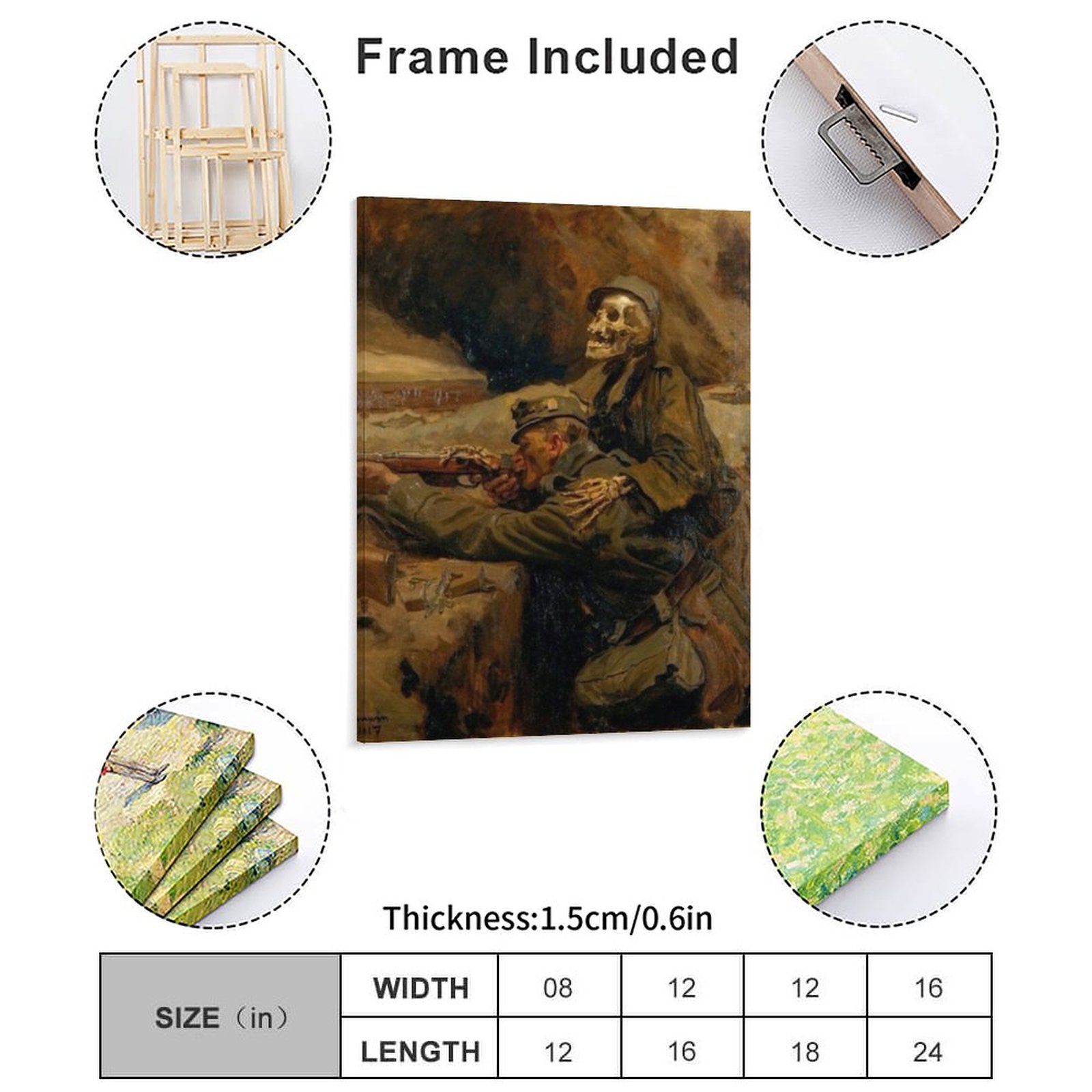 Death And The Soldier Canvas P - Art Print Framed recensie en prijs