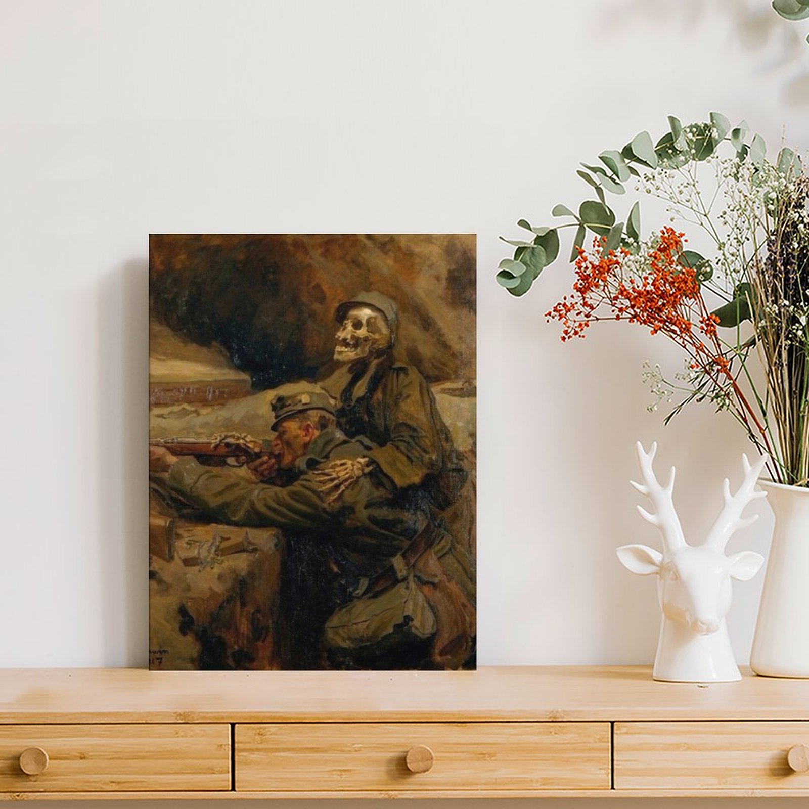 Death And The Soldier Canvas P - Art Print Framed recensie en prijs